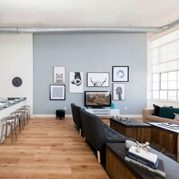 Large living areas with 14-ft ceilings & abundant natural light